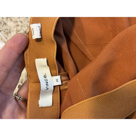 Vince High-Waist Fluid Satin Bias Pant Women's Burnt Orange Size 1X NWT - Picture 13 of 16